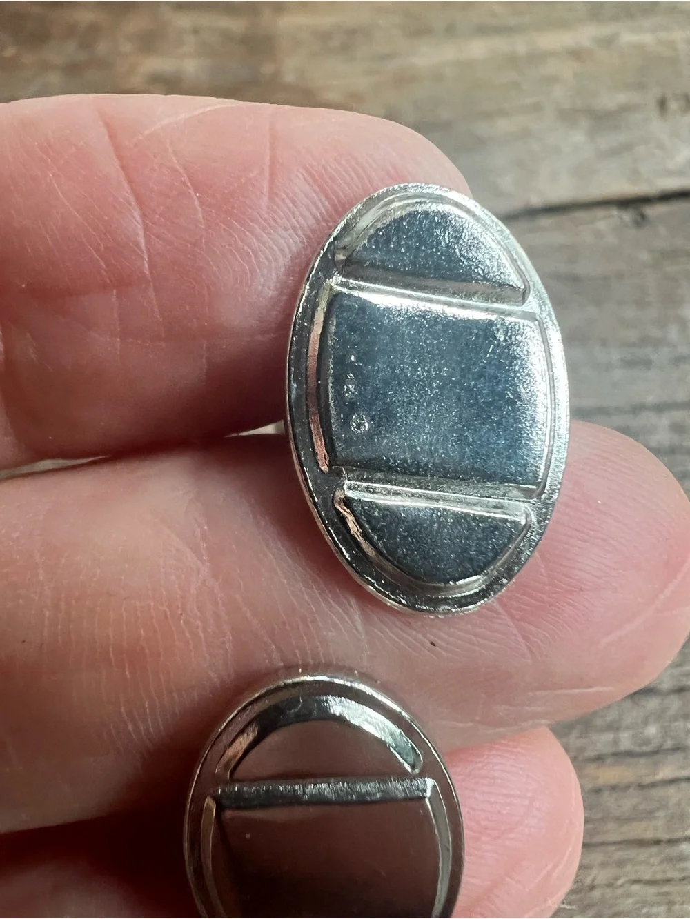 Oval Silver Vintage-Style Cufflinks